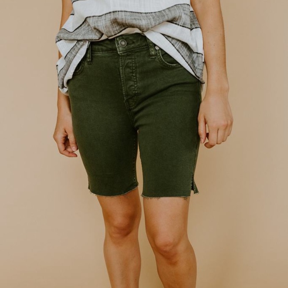 Free People Avery Bermuda Shorts in Army